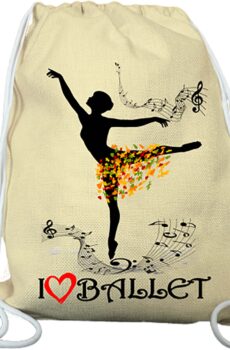 Bolsa Mochila I Love ballet. Modelo 2.