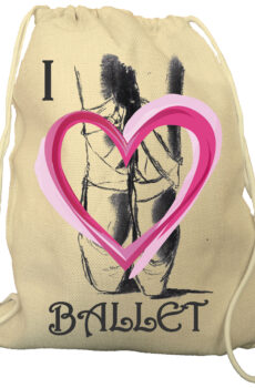 Bolsa Mochila I Love ballet. Modelo 1.